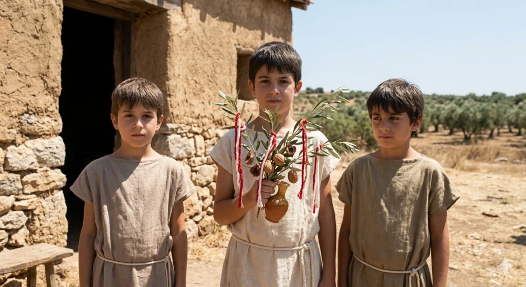 Περιφορά ενός στολισμένου κλαδιού ελιάς στην Αρχαία Αθήνα.