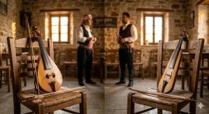 Κρητική λύρα και ποντιακός κεμεντζές.